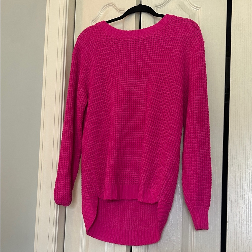 Zenana Outfitters Hot Pink Crew Neck Sweater